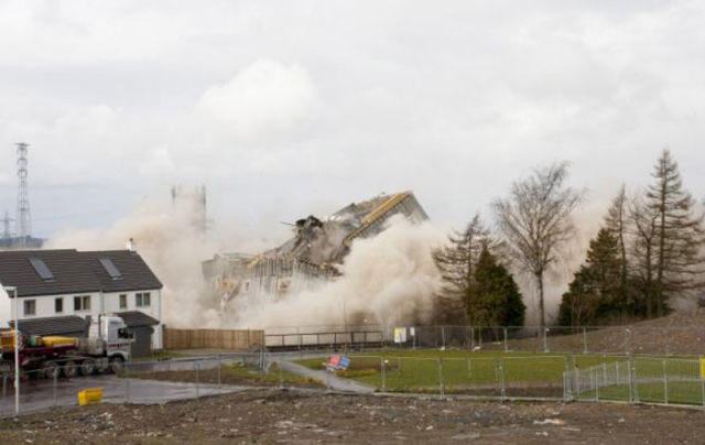 Action Shots of Building Getting Blown Up