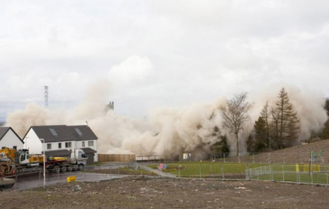 Action Shots of Building Getting Blown Up