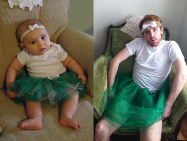 A Weird Dude Re-enacts Scenes in Baby Photos