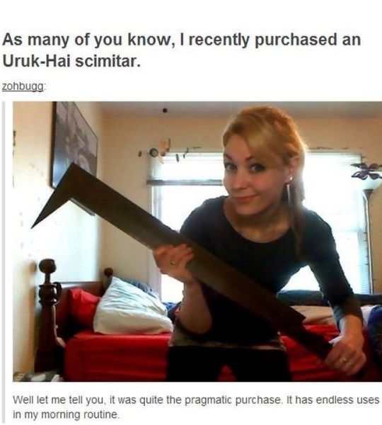 Here’s Why All Girls Need a Scimitar…