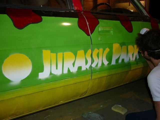 Station Wagon Transformed into Super-Cool Jurassic Park Tour Car