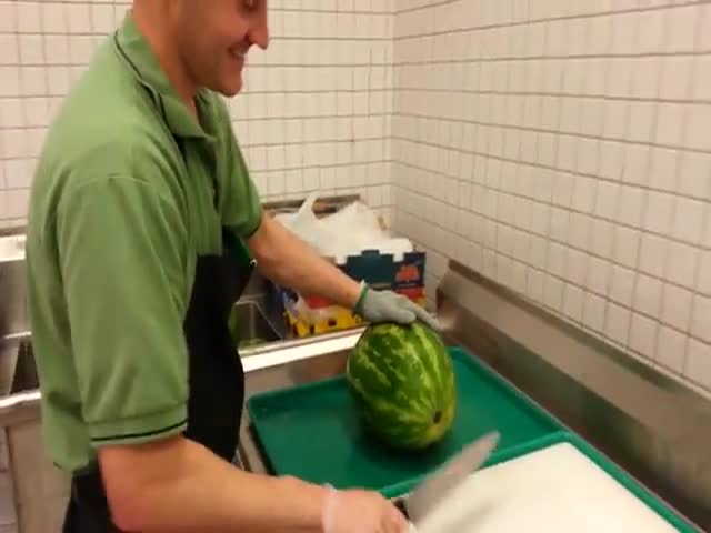Cutting a Watermelon in Less than 30 Seconds 