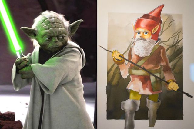 Original Concept Art Representing Iconic Movie Characters