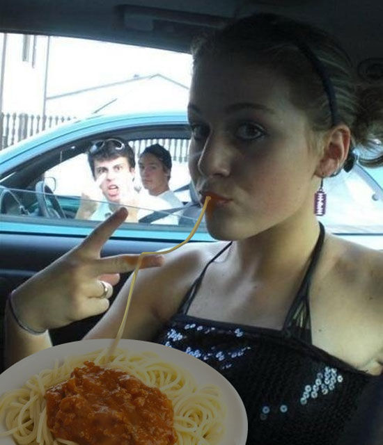 An Amusing Spaghetti and Duck Face Mash Up