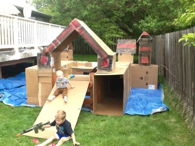 Homemade Cardboard Box Fortress