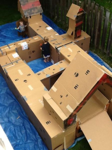 Homemade Cardboard Box Fortress