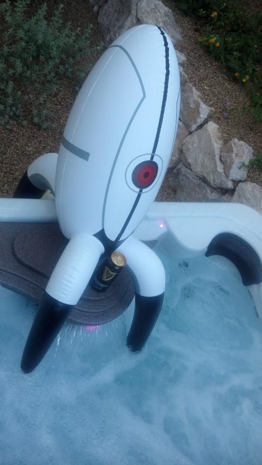 Siblings Have Lots of Fun with Portal Turret Photo Tag