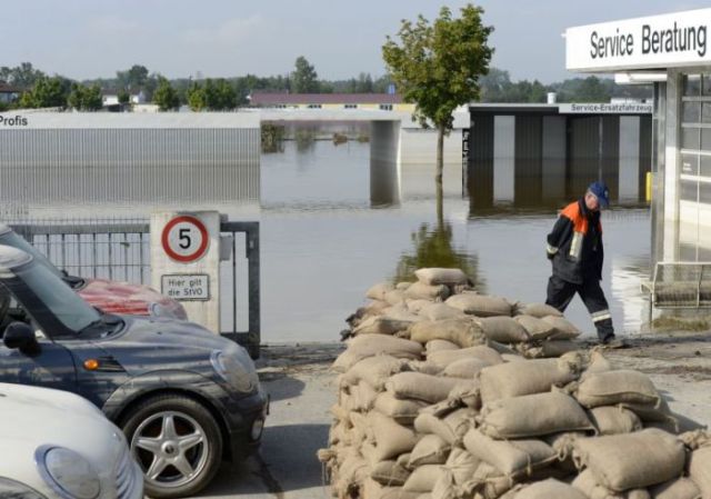 New Cars Get Buried by a Sea of Water in German Floods