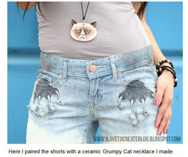 Make a Fashion Statement with These Homemade Grumpy Cat Shorts