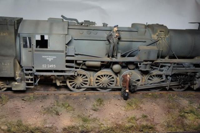 A Small Replica Model of the German War Train Locomotive BR-52