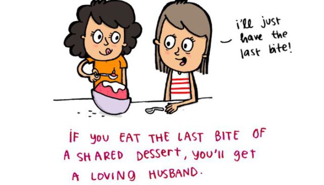 Cartoon Illustrations of Well-Known Old Wives Tales