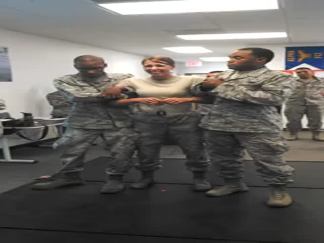 Air Force Girl Gets Tazed, Grabs the 'Closest' Thing There Is to Grab... 