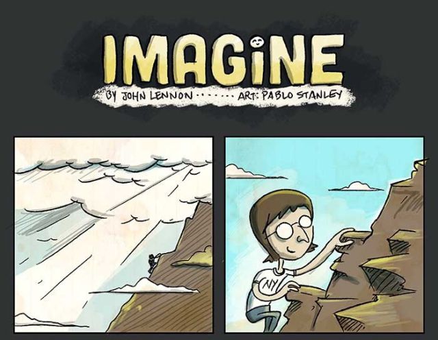 A Quirky Cartoon Rendering of John Lennon’s “Imagine”