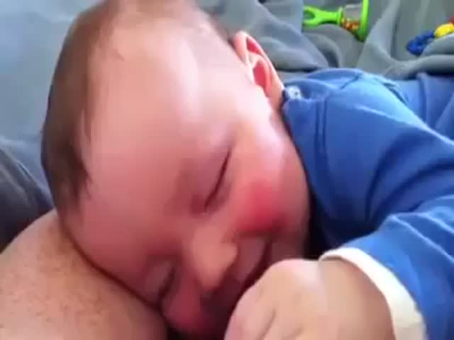 Cute Baby Laughs in His Sleep 