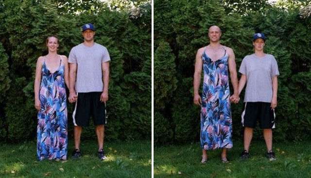 Couples Try Out Each Other’s Outfits for Unusual Photo Project Couples Try Out Each Other’s Outfits for Unusual Photo Project