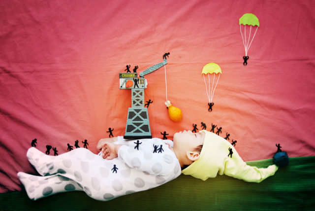 Artsy Mom Uses Her Sleeping Baby as Creative Inspiration for Art