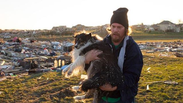 Man Is Reunited with His Dog after Illinois Tornado