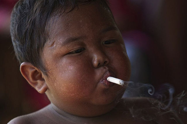 Four Year Old Boy Quits Smoking and Takes Up Eating Instead
