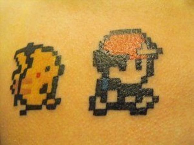 Fun and Peculiar Pixelated Tattoo Art