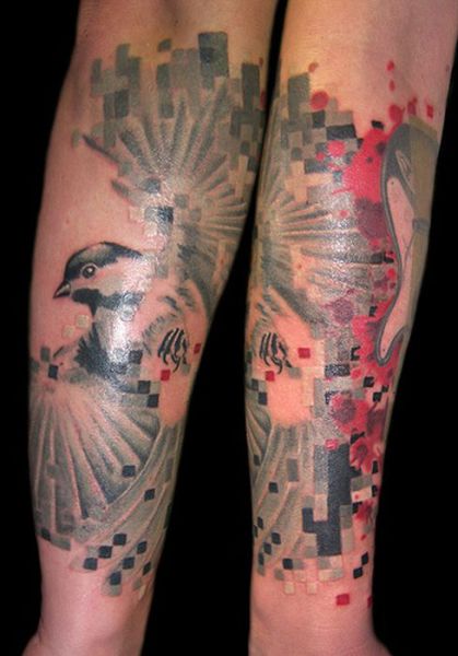 Fun and Peculiar Pixelated Tattoo Art