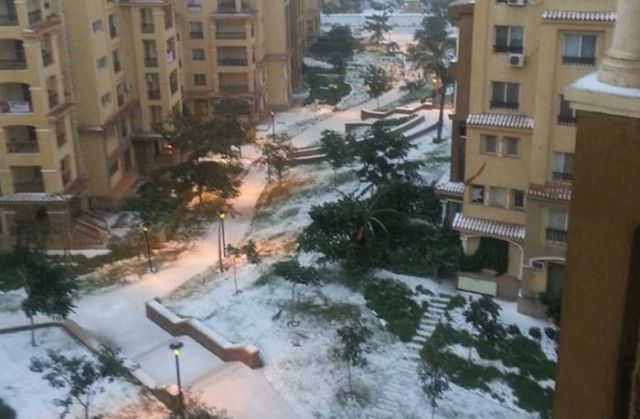 First Snow in Egypt for Over a Century