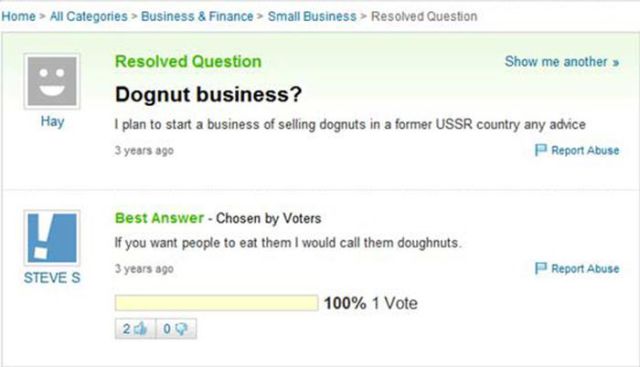 The Dumbest Answers Ever Posted on Yahoo