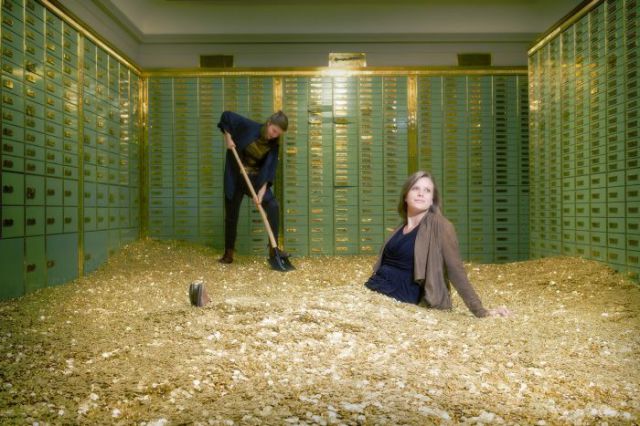 A Glittering Gold Money-Filled Pool