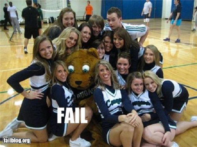 Mascots Caught in the Wrong Position