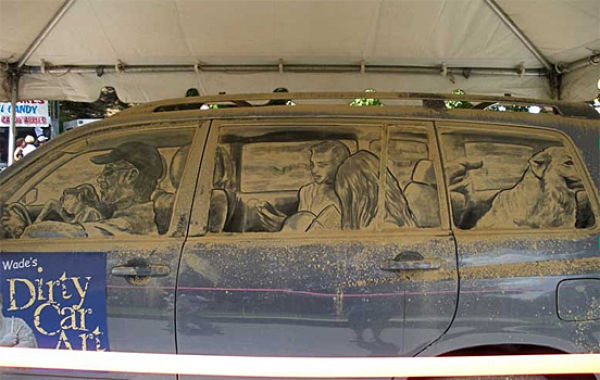 Amazing Art Made on Dusty Cars