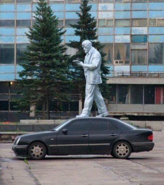 People Making a Mockery of Statues