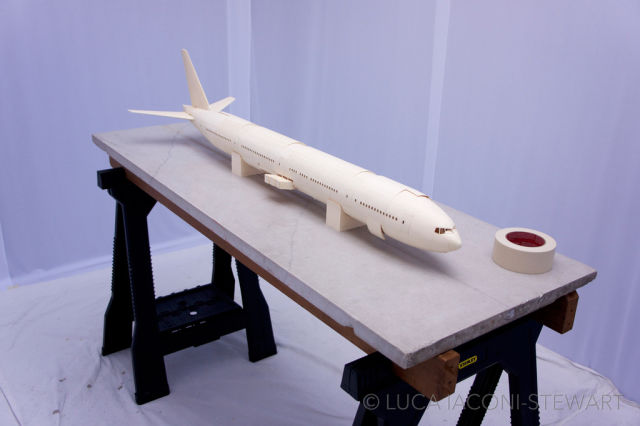 A Scale Boeing Airplane Made Entirely Out of Paper