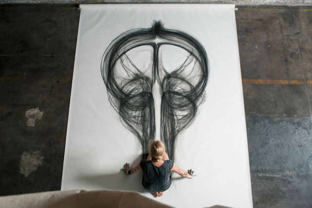 Artists Creates Lifesize Artwork Using Her Whole Body