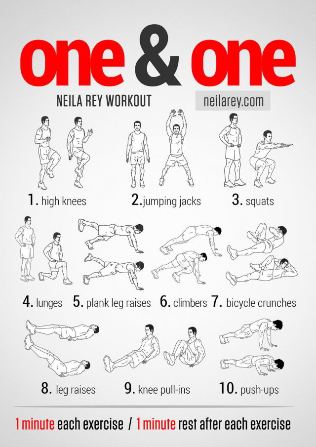 1 hour exercise at home