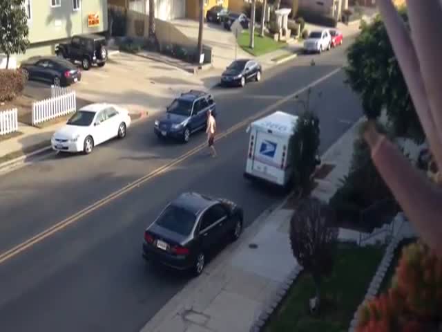 Crazy Guy Playing Real Life GTA Gets Instant Karma  (VIDEO)