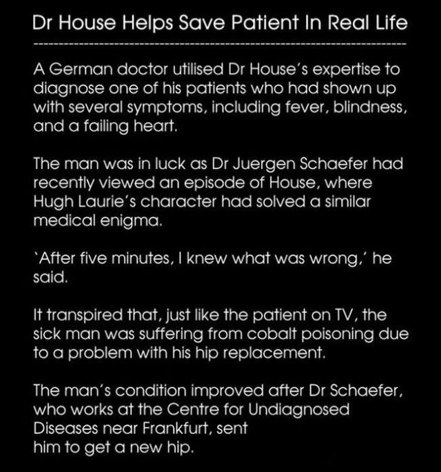 TV’s Favorite “Dr House” Really Does Help Saves Lives