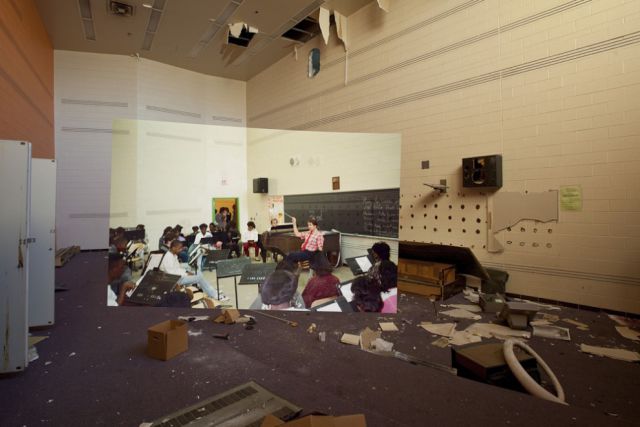 Detroit High School Before and After Fire Damage