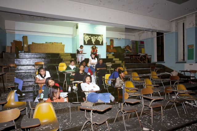 Detroit High School Before and After Fire Damage