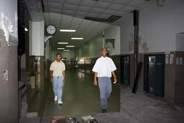 Detroit High School Before and After Fire Damage