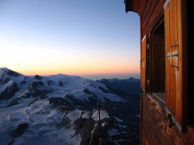 A Swiss  Mountain Hut on the Edge of the Matterhorn