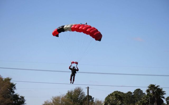 Unlucky Mid-Air Collision between Skydiver and Plane