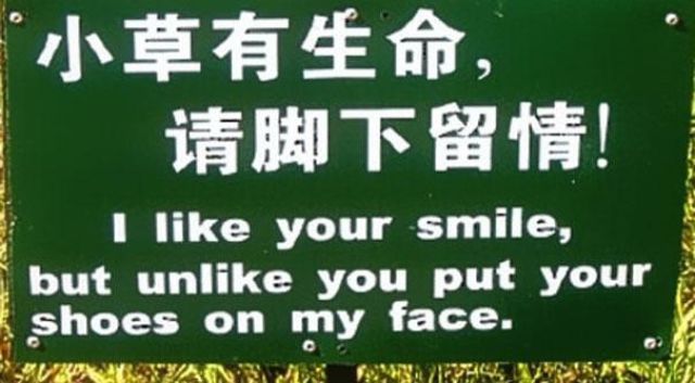 Funny Examples of Translation Fails