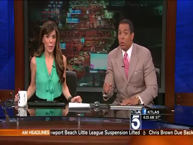 LA News Anchors' Reaction to Earthquake on St Patrick's Day  (VIDEO + 1 gif)  (1 gif + 1 video)