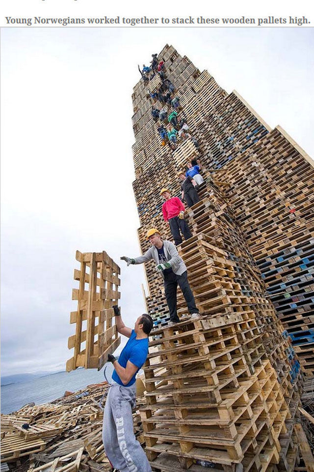 A Gigantic Pallet Tower That Has a Very Unique Purpose