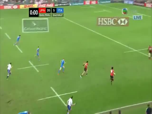 Japanese Rugby Player's Embarrassing 'Swan Dive' Try  (VIDEO)