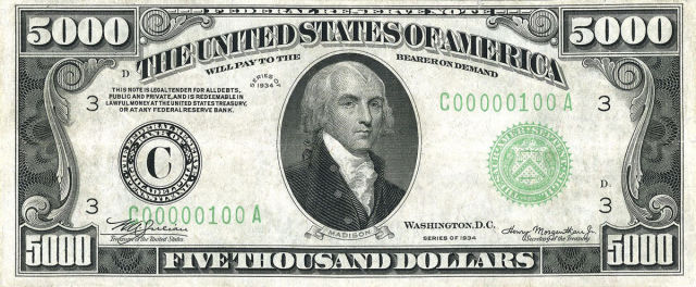 Five Large U.S. Dollar Bills That Aren’t Printed Anymore