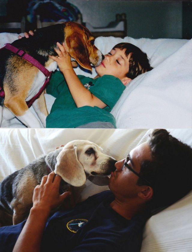 A Comparison of Owner and Pet Photos from Past and Present