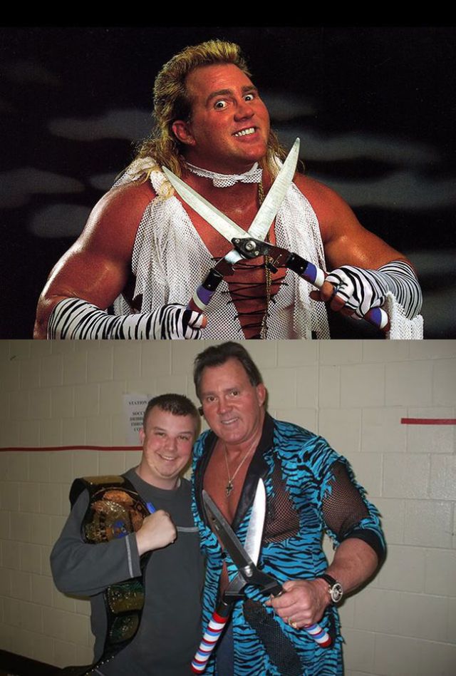 Pro Wrestlers Then and Now