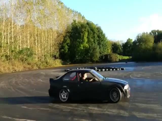 Idiot Gets Too Close to His Drifting Friend  (VIDEO)