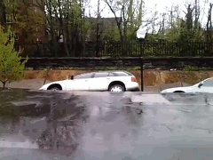 Road Collapses and Swallows Cars in the Process
