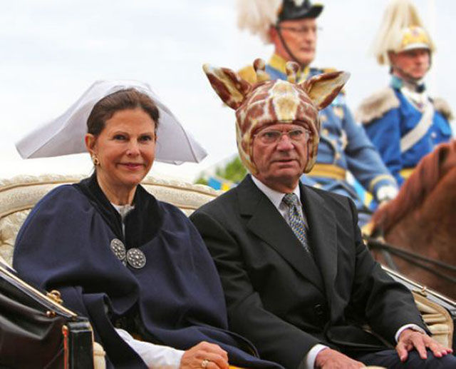Hilarious Photos of the Swedish King Wearing Absurd Hats